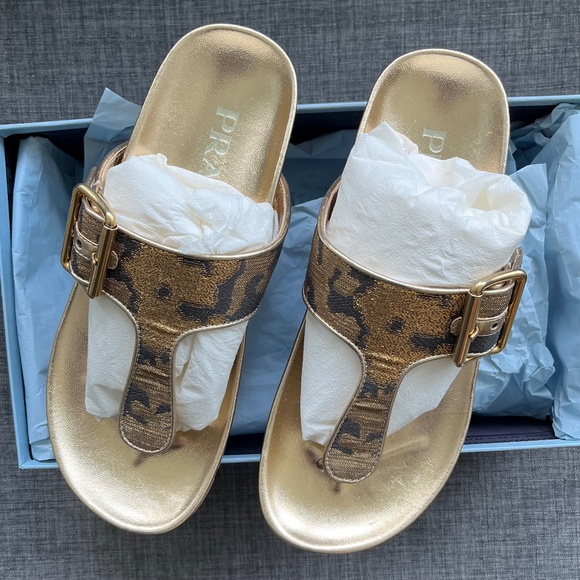 PRADA Gold Sandal (Size 35.5) - Picture 1 of 7